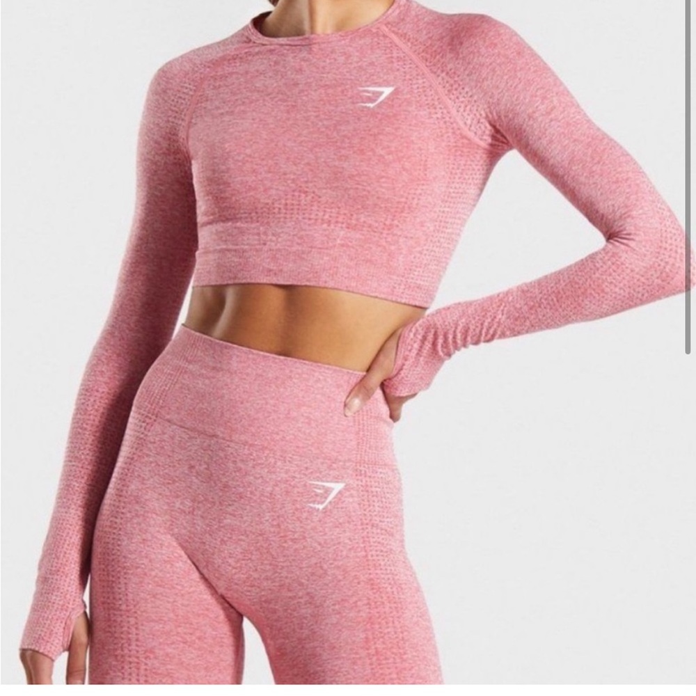 Gymshark Vital Crop Top LS Dusty Pink XS